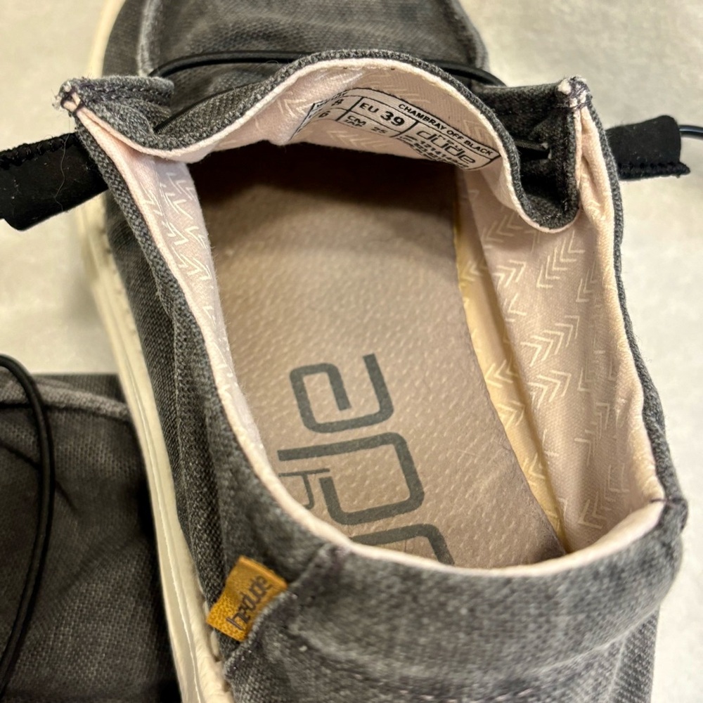Hey Dude Wendy Chambray Off Black Size 8 EUC - Picture 11 of 11